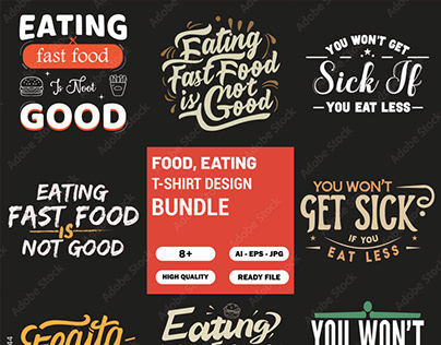Food , Eating T-Shirt design Bundle
