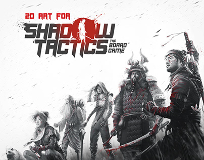 2D art for Shadow Tactics Board Game