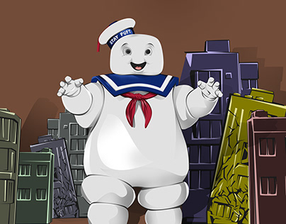 Vector Sketch of Stay Puft from Ghost Busters