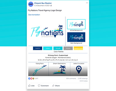 Project thumbnail - Fly Nations Travel Agency Logo Design