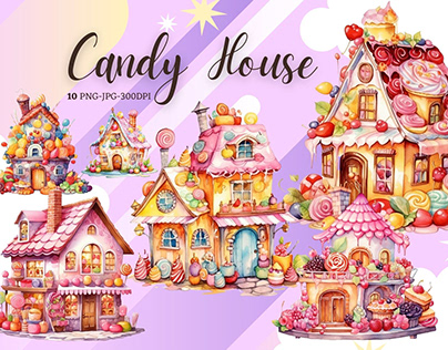 Watercolor Candy House Bundle