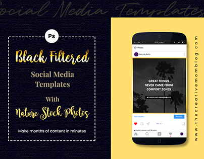 Black Filtered Social Media Templates + Stock Photos