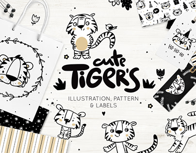 Tiger doodle illustration