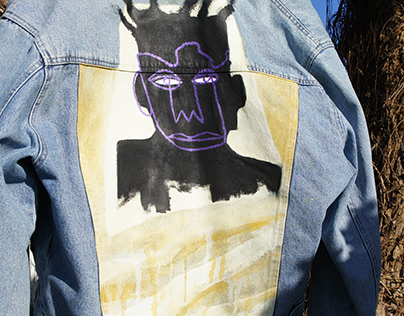 Basquiat inspired Denim Jacket Custom Comission