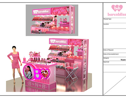 Cosmetic 3D Mock Up Booth Perspective