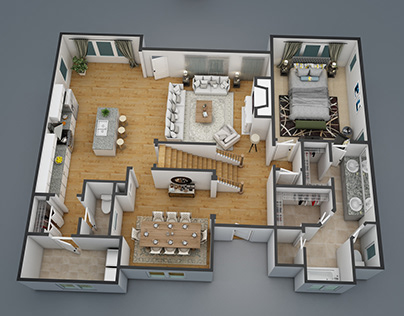 3D Floor Plan design based on 2D layout