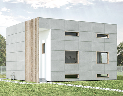 Minimalist cube house