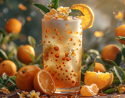 Fruit-Flavored Iced Tea Visuals :: Midjourney