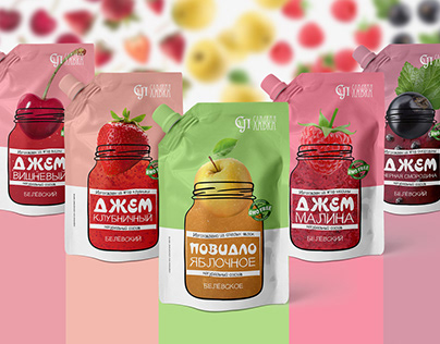 Packaging design for a line of jams