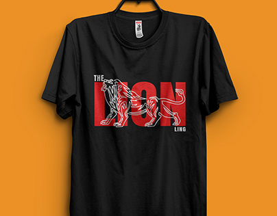 Typography Lion trendy modern t shirt design
