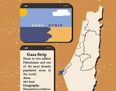 Gaza, Palestine inforgaphic design.