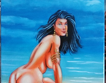 Girl at the beach by pallominy
