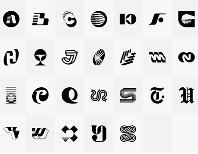 Alphabet - Logo design, monogram, logotype, typeface