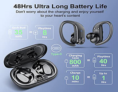 Hadbleng Wireless Earbuds Bluetooth 5.3 Headphones