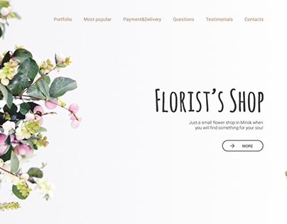 Landing page for nonexistent florist's shop