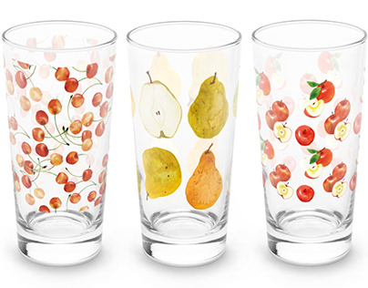 Fruit-patterned water-glasses