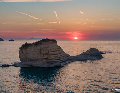 Sunset from Apotripiti Beach, Corfu!!