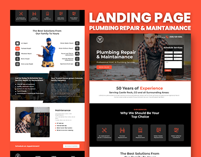 Plumbing Repair & Maintainance - Landing Page Design