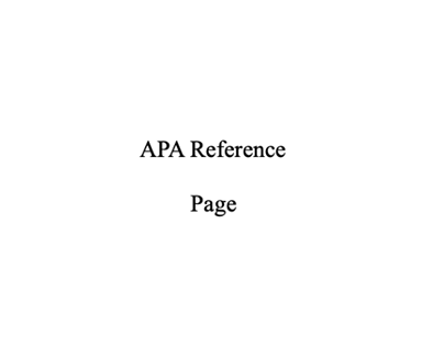 References Page