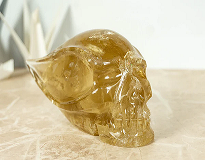 Natural Citrine Skull