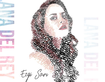 Lana Del Rey Typography Portrait