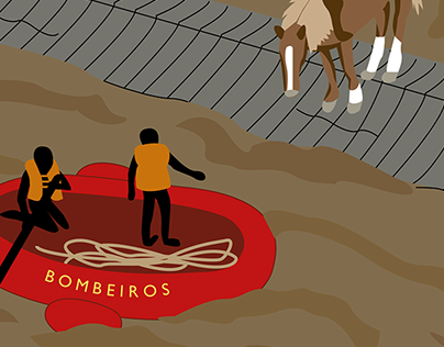 Ilustração: Resgate de cavalo em telhado - Canoas - RS