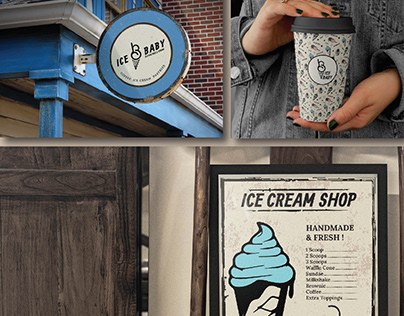 Ice cream shop identity design