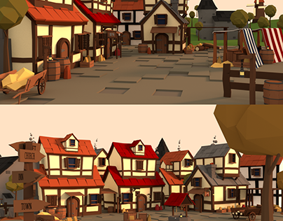 Lowpoly Medieval Town
