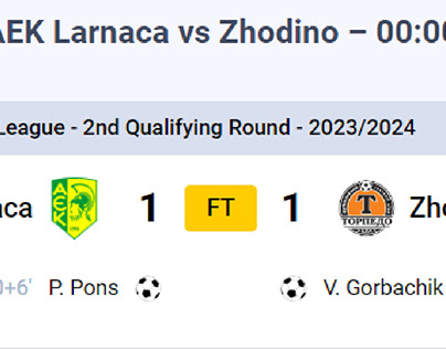 Trận đấu AEK Larnaca vs Zhodino ngày 03-08-2023