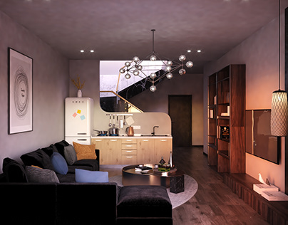 Living room + Kitchenette
