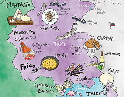 Italian Regions Illustrated Maps - Conad