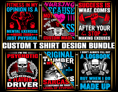 Custom T-shirt design bundle for design lover..