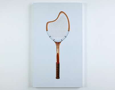 tennis racquet. Oil on canvas. 50x85