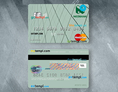 Lesotho Nedbank mastercard template