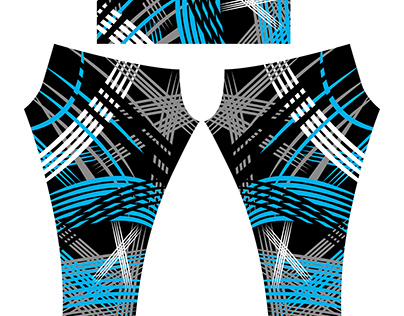 LEGGINGS ABSTRACT LINES BLUE VECTOR