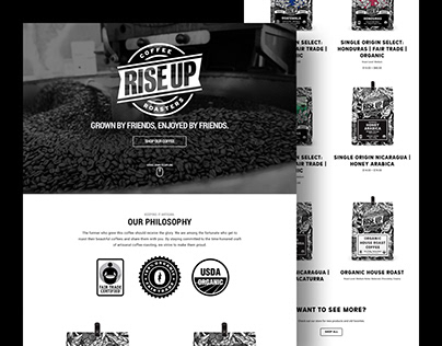 Rise Up Coffee Roasters - Web Design
