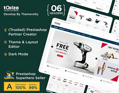 Toolza - Tools Store PrestaShop Template | Web Design