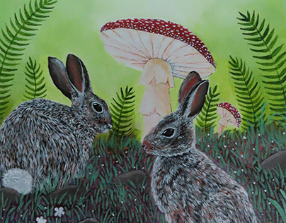 Rabbits Painting