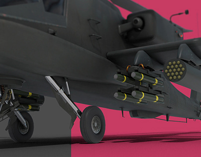 Apache Helicopter 3D Render