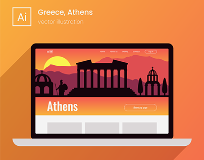 Silhouette of Greece, Athens for the first screen