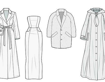 Alice coat collection - technical drawings