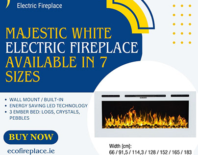 Majestic White Electric Fireplace