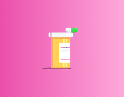 Flat design_pill bottles