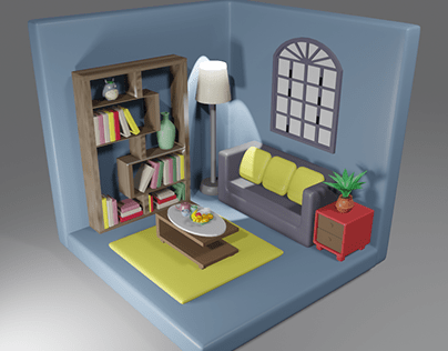 3D Models Interior Design of Lounging Room