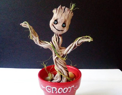 Groot en arcilla, hecho a mano, pieza única