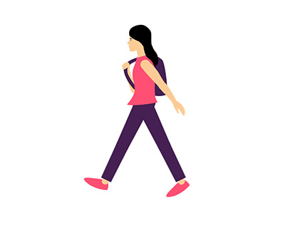 School Girl Walk Animation