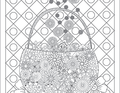 Zen tangle Coloring-Pages for Adult And flower stalk