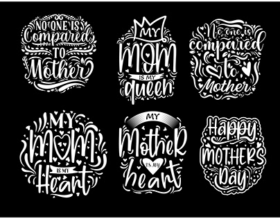 Typography creative new mother's day t shirt bundle
