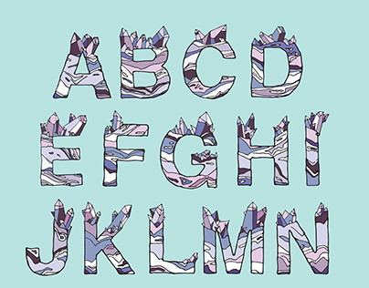 Crystal Hand Rendered Helvetica Alphabet