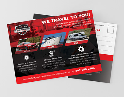 Autos, Boats, And Rvs Detailing Services Postcard